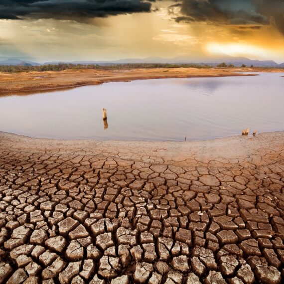 thunder storm sky Rain clouds Cracked dry land without wate